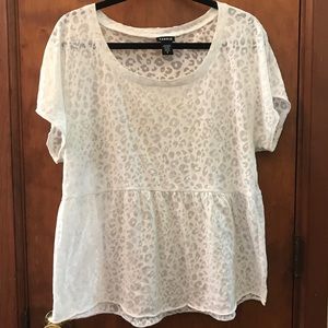 Torrid White Leopard Print Burnout Top